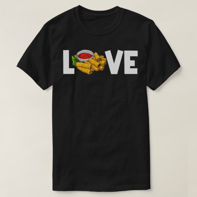 Funny Lumpia Gift For Men Women Pinoy Filipino Foo T-Shirt (Design Front)