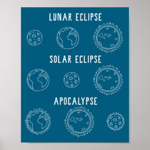 Funny Lunar Solar Eclipse Apocalypse Astronomy Poster