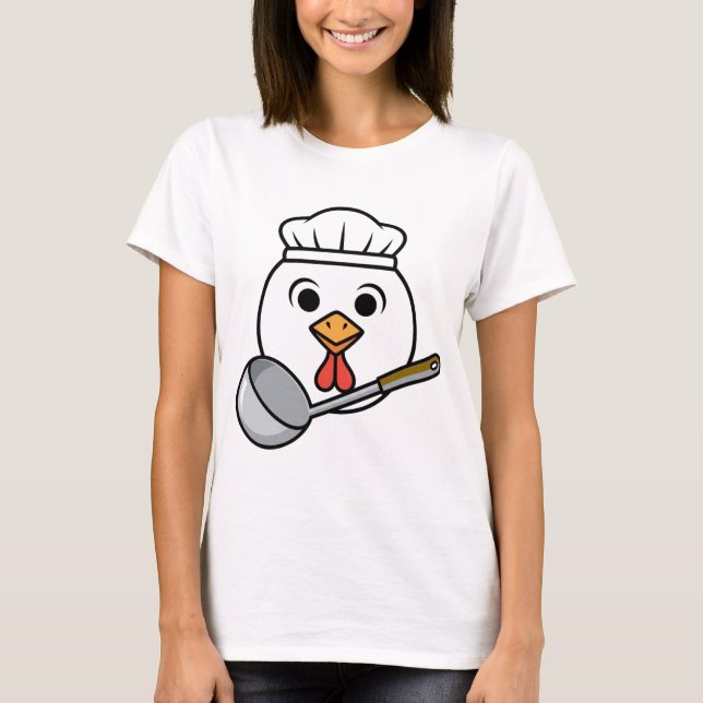 Funny Lunch Lady Shirt, Chicken Head Cafeteria Tee (Front)