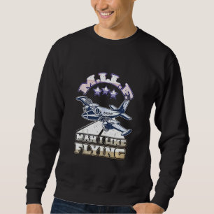 Funny M.I.Lf. Man I Like Flying Airplane Aviation Sweatshirt