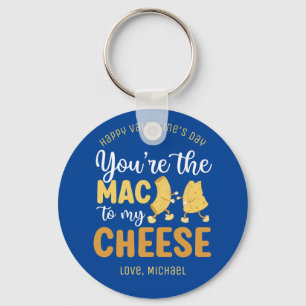 Funny Mac and Cheese Cute Valentine's Day Keychain