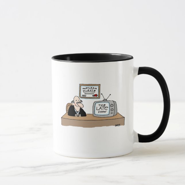 Funny Macabre Undertaker Mortician Cartoon  Mug (Right)