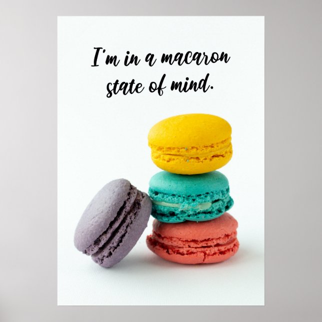  Funny Macaron Puns Living Room Food Wall Art (Front)