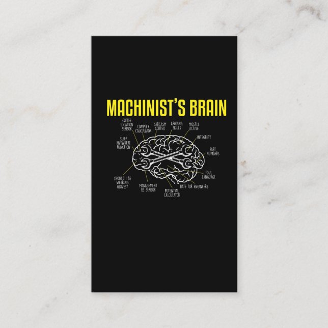 Funny Machinist Definition Quote Mechanic operator Business Card (Front)