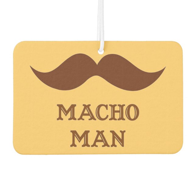 Funny Macho Man Moustache Air Freshener (Front)