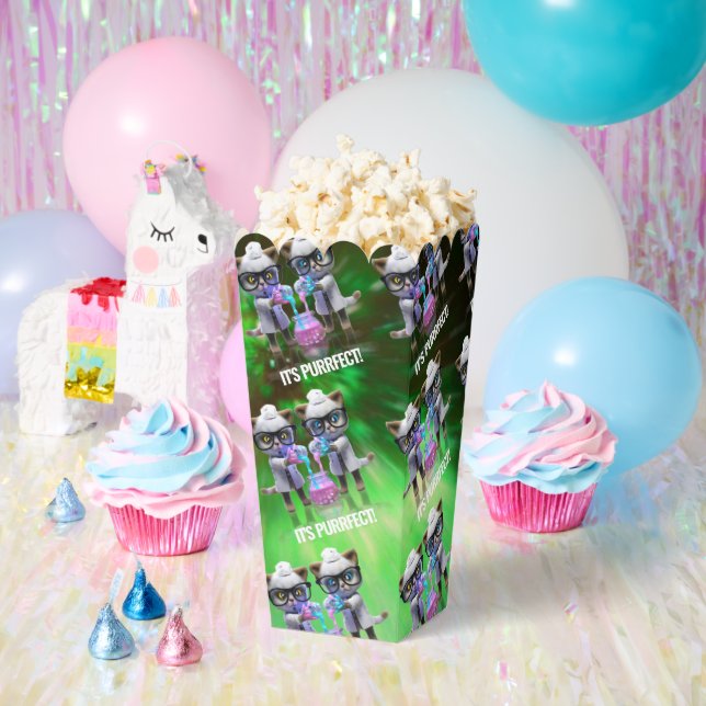 Funny Mad Cat Scientists Purrfect Birthday Favor Box (Party)