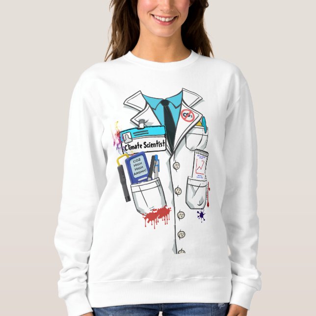 Funny Mad Climate Scientist Halloween Hell Costume Sweatshirt (Front)