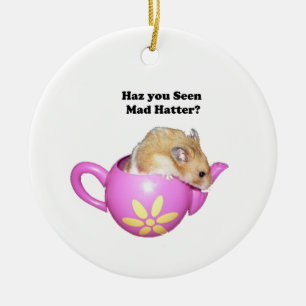  Funny Mad Hatter Dormouse Alice in Wonderland Ceramic Ornament