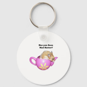 Funny Mad Hatter Dormouse Alice in Wonderland Keychain
