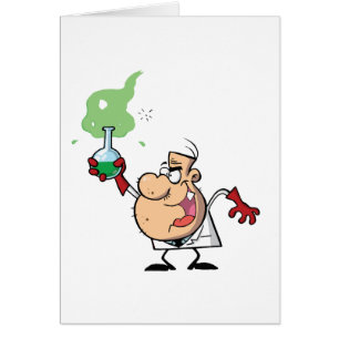 Funny Mad Scientist Holding Green Potion