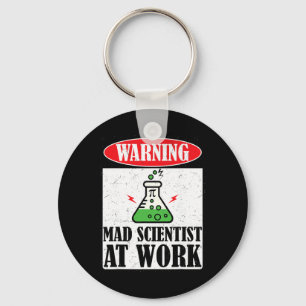 Funny Mad Scientist Science Teacher Halloween Cost Keychain