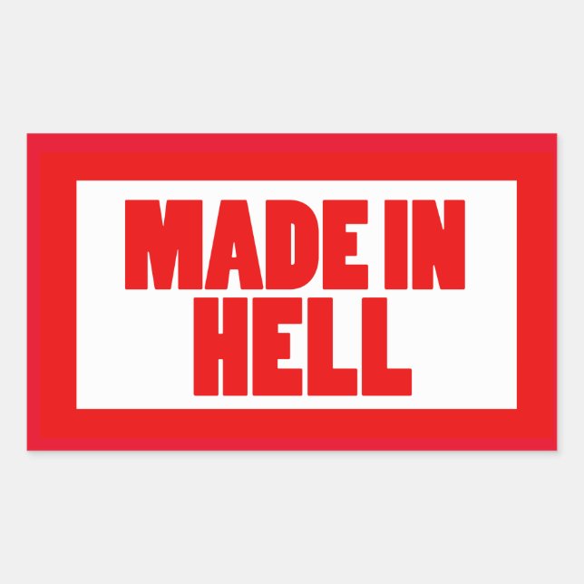 Funny Made in Hell Sticker (Front)