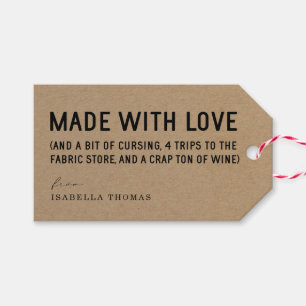Funny Made with Love Gift Tag