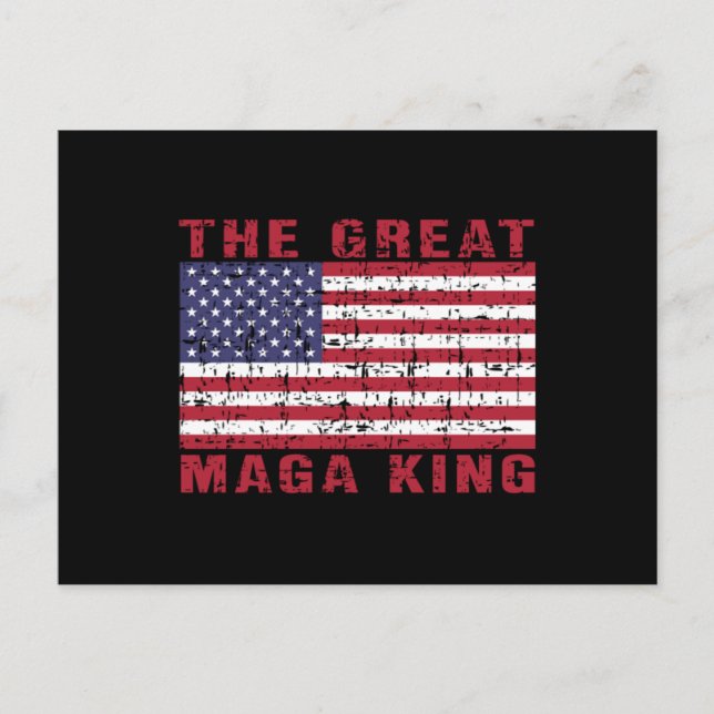 Funny MAGA King Trump Supporter Postcard (Front)