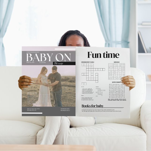 Funny magazine baby shower invitation (Creator Uploaded)