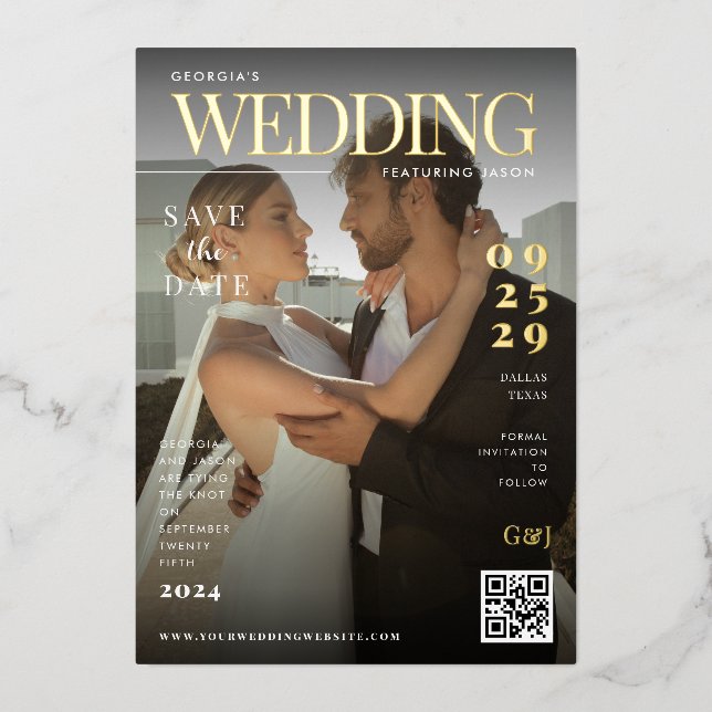 Funny Magazine Cover Dark Photo Unique Wedding (Front)