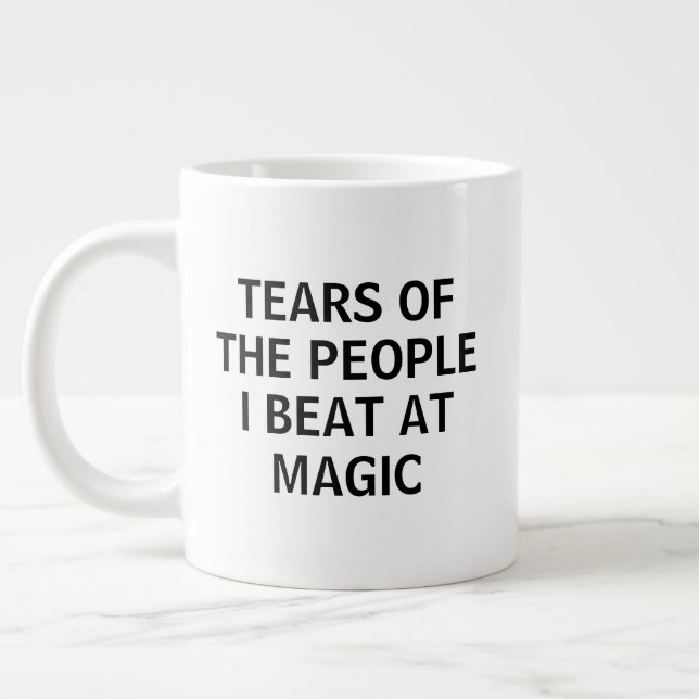 Funny Magic Gamer Tears of Opponents Large Coffee Mug (Left)