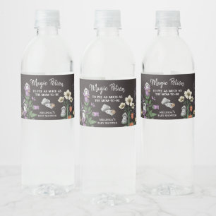 Funny Magic Potion Ghost Halloween Baby Shower  Water Bottle Label
