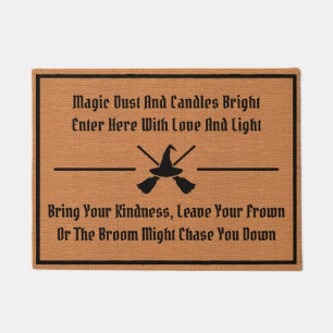 Funny Magic Spell Rustic Minimalist Witch Humour Doormat