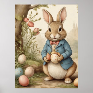 Funny Magical Easter Bunny Eggs Hunt in Meadow Poster