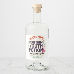 Funny Magical Elixir Design Liquor Bottle Label