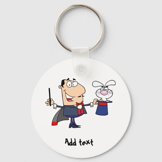 Funny magician kids entertainer personalized keychain (Front)