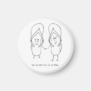 Funny magnet, cute couple, flip flop magnet 