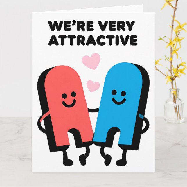 Funny Magnet Love Valentine Greeting Card (Yellow Flower)