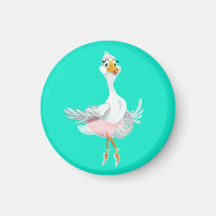 Funny Magnet with Ballerina Duck - Your Colours