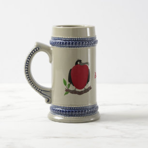 Funny magnificent frigate bird cartoon beer stein