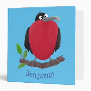 Funny magnificent frigate bird cartoon binder