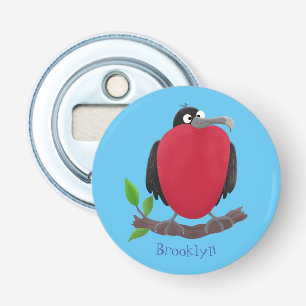 Funny magnificent frigate bird cartoon bottle opener