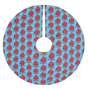 Funny magnificent frigate bird cartoon brushed polyester tree skirt