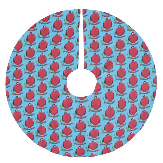 Funny magnificent frigate bird cartoon brushed polyester tree skirt (Front)