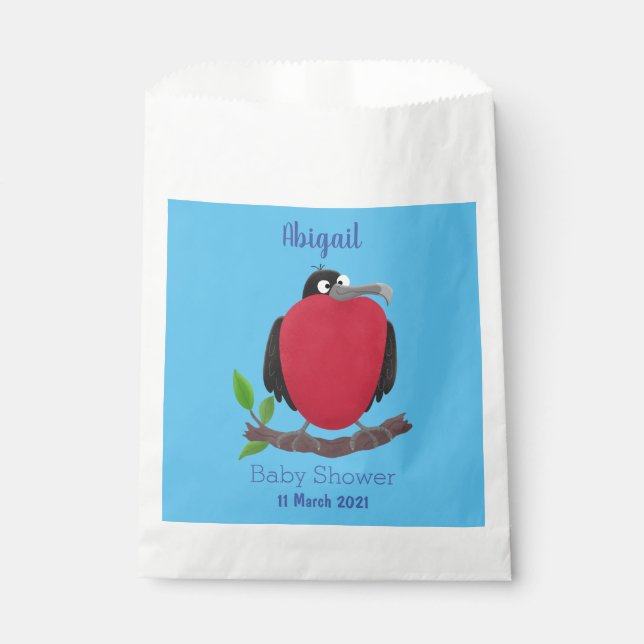 Funny magnificent frigate bird cartoon favour bag (Front)