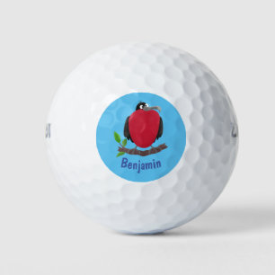 Funny magnificent frigate bird cartoon golf balls