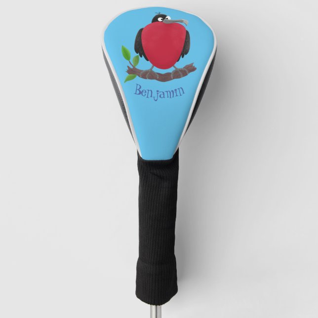 Funny magnificent frigate bird cartoon golf head cover (Front)