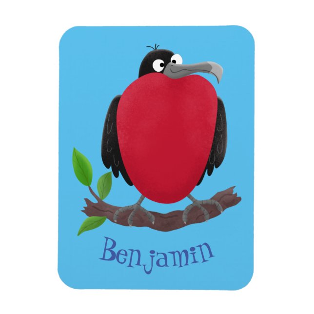 Funny magnificent frigate bird cartoon magnet (Vertical)