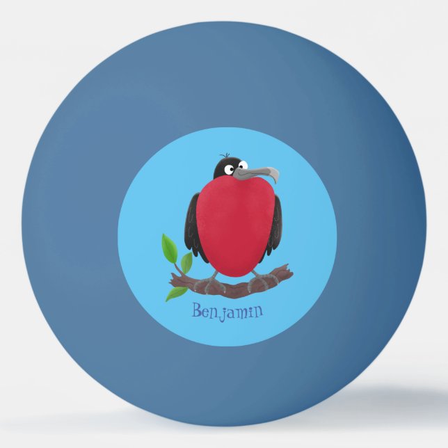 Funny magnificent frigate bird cartoon  ping pong ball (Front)