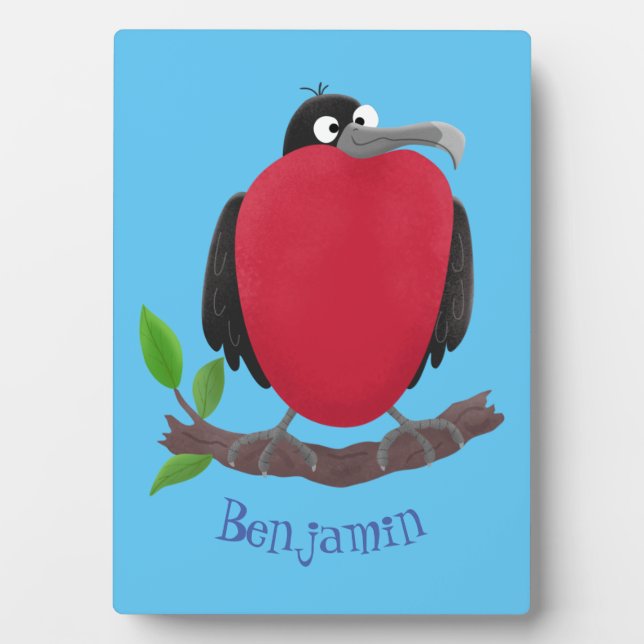 Funny magnificent frigate bird cartoon plaque (Front)