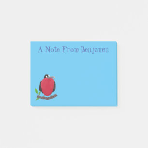 Funny magnificent frigate bird cartoon post-it notes