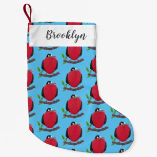 Funny magnificent frigate bird cartoon small christmas stocking