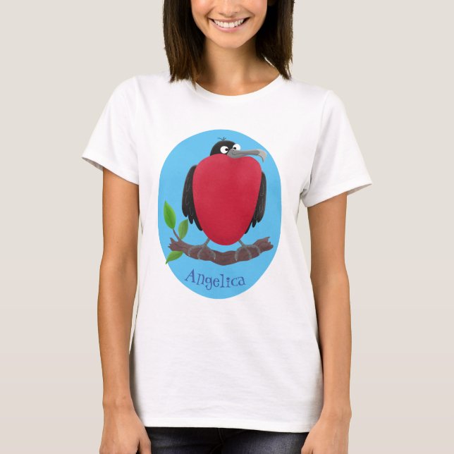 Funny magnificent frigate bird cartoon T-Shirt (Front)