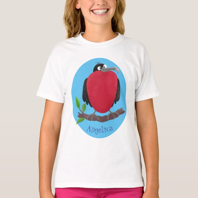 Funny magnificent frigate bird cartoon T-Shirt (Front)