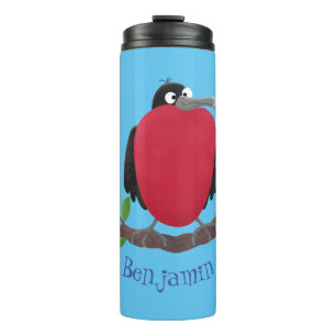 Funny magnificent frigate bird cartoon thermal tumbler