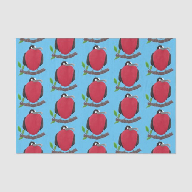 Funny magnificent frigate bird cartoon tissue paper (Front)