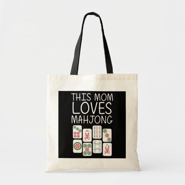 Funny Mahjong Gift For Mom Mother Tile Game Lover Tote Bag (Front)