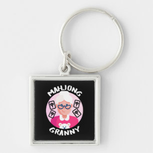 Funny mahjong keychain