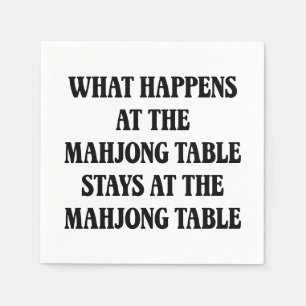 Funny Mahjong Lover Quote Mahj Humor Hostess Napkin