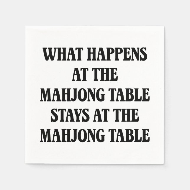 Funny Mahjong Lover Quote Mahj Humor Hostess Napkin (Front)